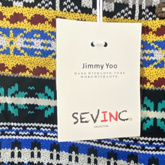 Jimmy Yoo Satin Striped Tunic Top - Picture 3 of 7